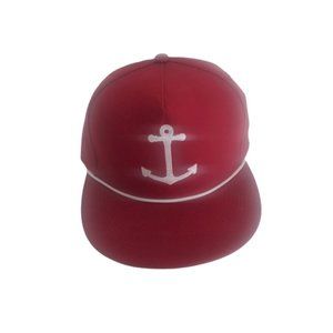 Chief Hat Co. Red Snapback Ball Cap With White Anchor